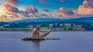 Small Lighthouse on Maine Coast