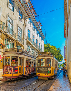 Traditional Street Cars in Lisbon