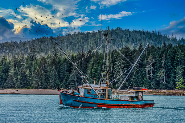 Shrimpers in Alaska  Print