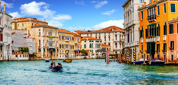 Motorboat Heading Under Bridge Print