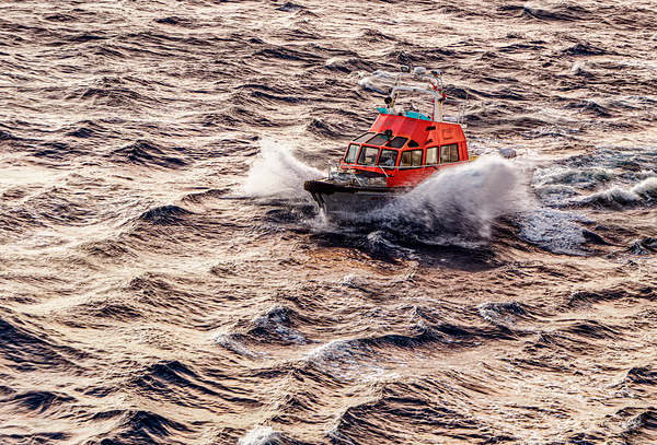 Pilot Boat with Cruise Ship Leaving Roatan Print