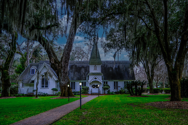 Small White Southern Chapel by Darryl Brooks
