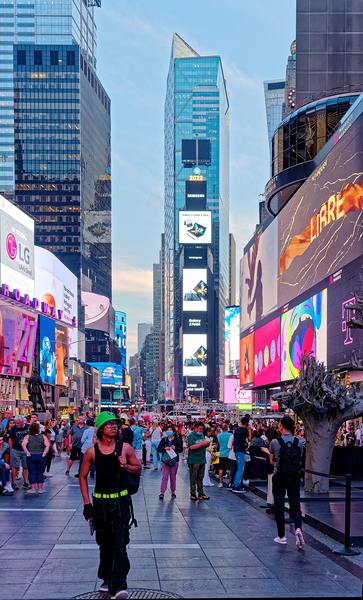 Walking Through Times Square at Dusk Print