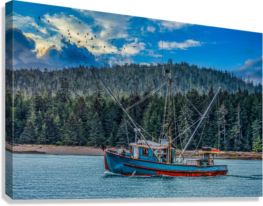 Shrimpers in Alaska  Canvas Print