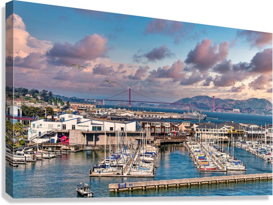 Marina at Pier 39 with Golden Gate Bridge Canvas Print