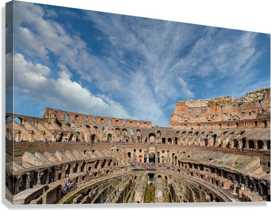 Roman Coloseum with Many Tourist Canvas Print
