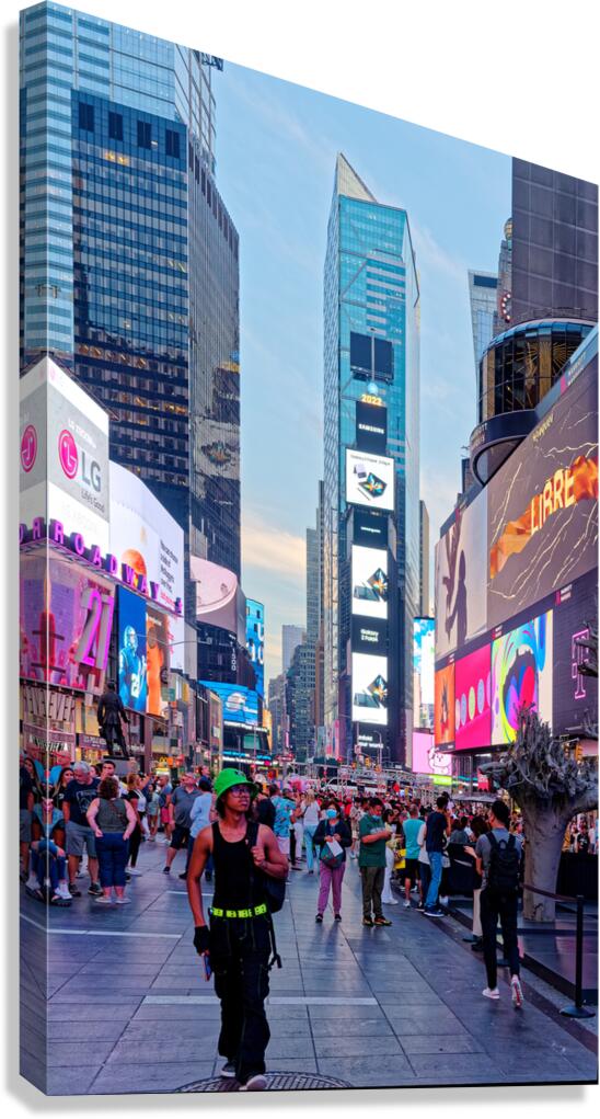 Walking Through Times Square at Dusk Canvas Print