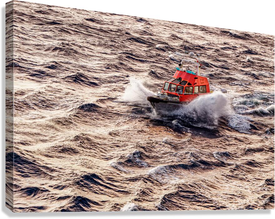 Pilot Boat with Cruise Ship Leaving Roatan Canvas Print