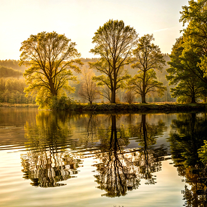 Reflection Of Trees In A Lake