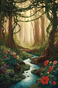  a mystical forest scene
