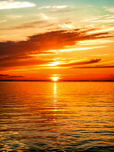 Golden Sunset Over The Ocean