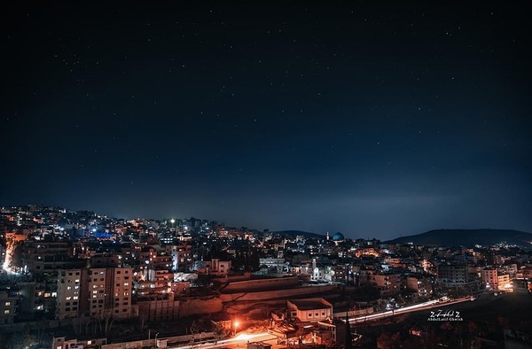 Panoramic night view of the city Print