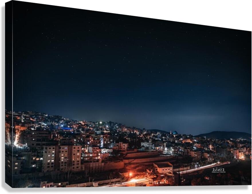 Panoramic night view of the city Canvas Print