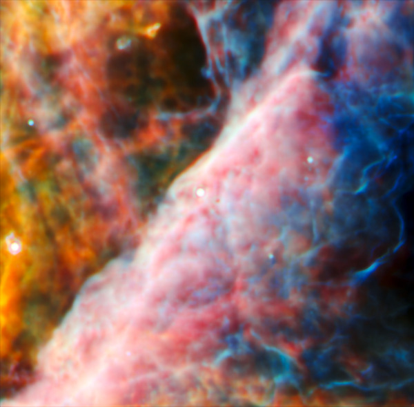 Orion Bar MIRI Image by NASA Images