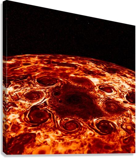 Jupiter s Polar Cyclone Storms  Canvas Print