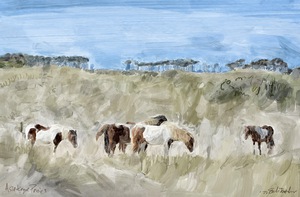 Assateague Ponies in the Sea Oats