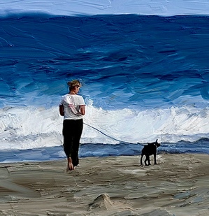 Rebecca and Wally on the Beach