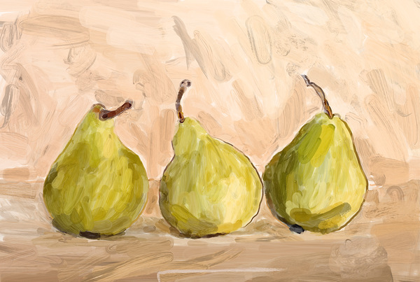 3 Pears Still life by Sarah Butcher