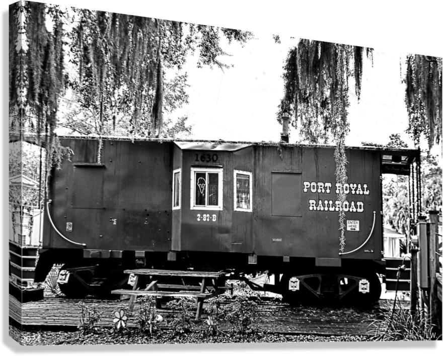 Port Royal Railroad Black And White Canvas Print