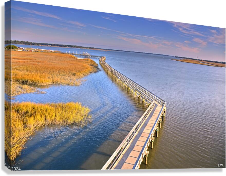 Looking Down On Port Royal Sound South Carolina  Canvas Print