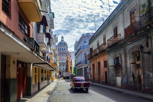 Classic american car on a street - Havana - Cuba