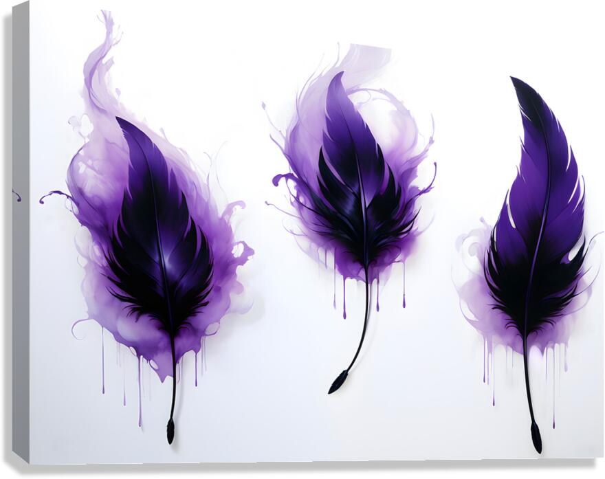Purple Feathers   Canvas Print