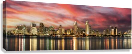 San Diego Skyline Sunset Canvas Print