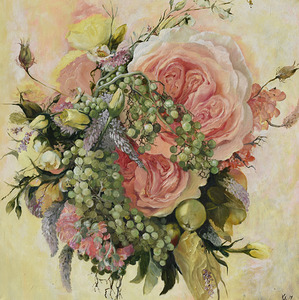 Garden Rose Garden Original Artwork Nina Koba by Nina Koba