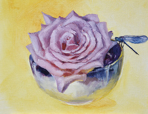 original painting puirple rosas by Nina Koba