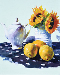 The Yellow Limes Kitchen Original Art Nina Koba by Nina Koba