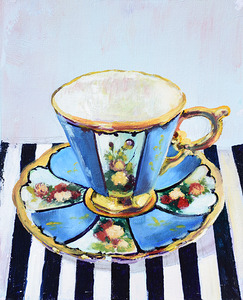 original painting blue cup by Nina Koba
