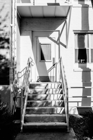 Stairs and White Door