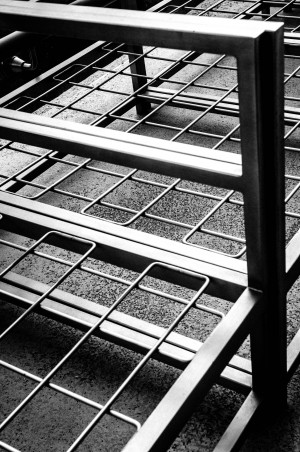 Contrasting Metal Grids and Concrete