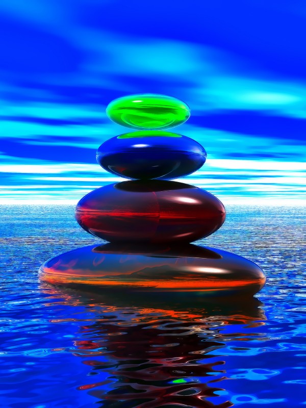 Steinpyramide im Wasser  by Dagmar Marina