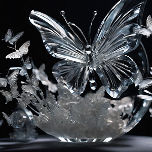 a breathtaking crystal quartz glass sculpture of