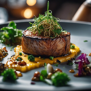 realistic food photogra featuring a vegan main co