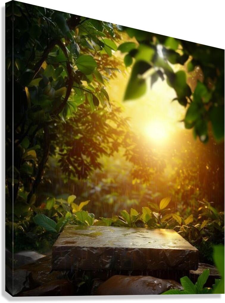 Sunlit Forest Clearing Canvas Print