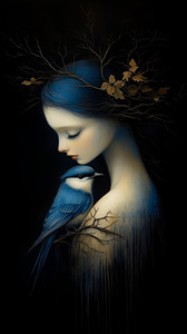 Blue bird John print