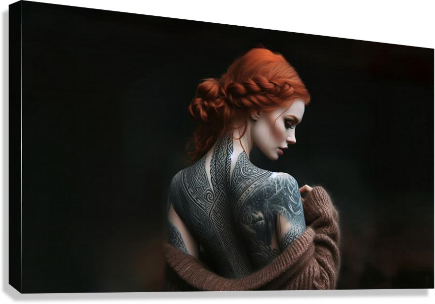 Ginger with a Celtic tattoo Canvas Print