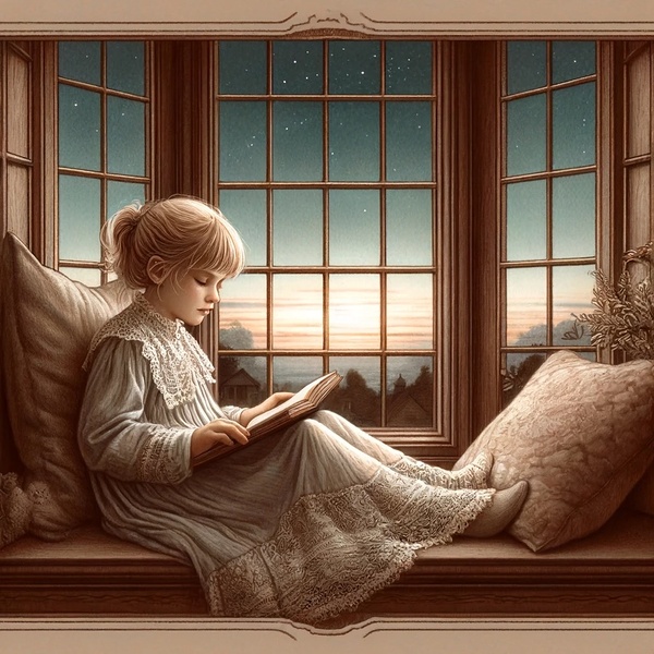 girl reading book by Smooth Landing Designs