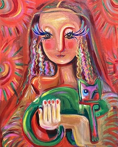 Mona Lisa Green Cat