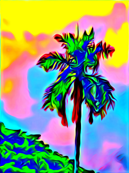 COLORED PALM Print