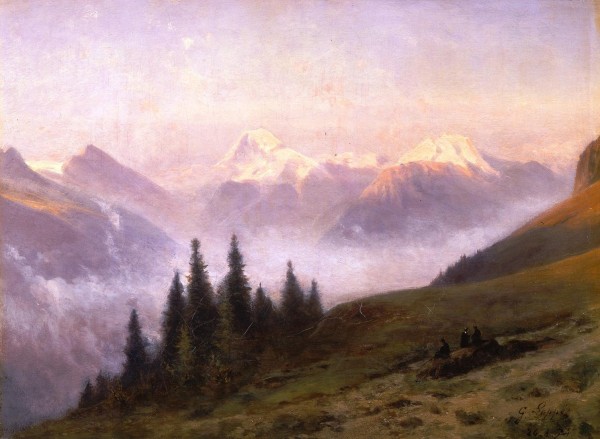 A view of the Jungfrau Massif seen from Grindelwald Print