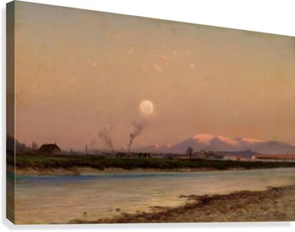 Geneva seen from the Arve river Canvas Print