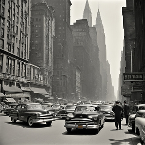 Black and White 50s NYC