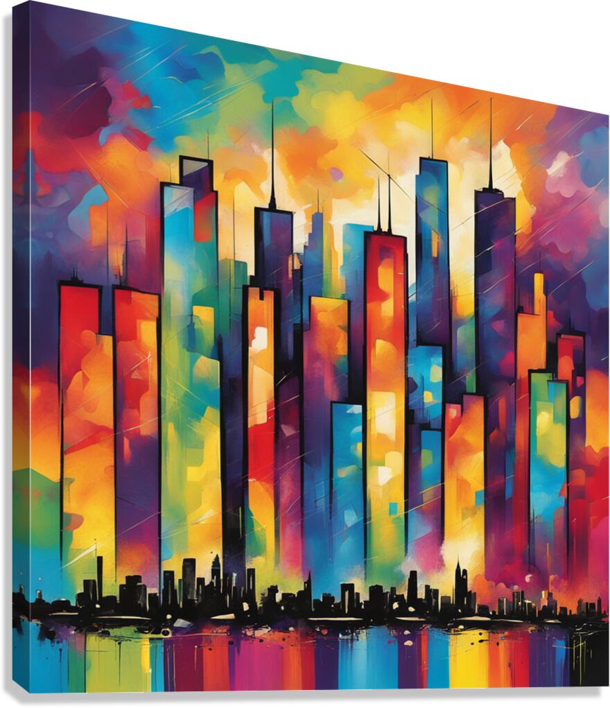 Psychedelic Cityscape Canvas Print