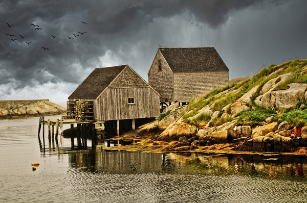 Storm Clouds Over Peggys Cove Print