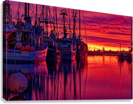 Sunrise At Comox Marina 5  Canvas Print