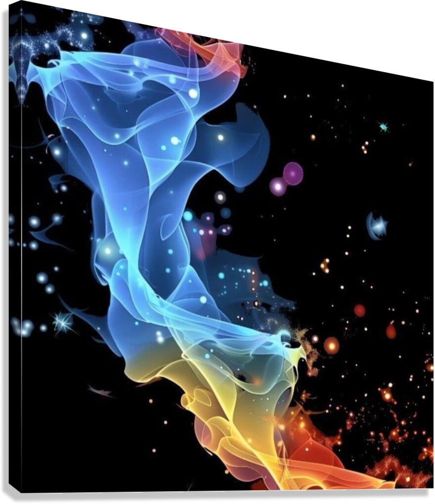 Cosmic Aurora: Dance of Colors in Space Canvas Print