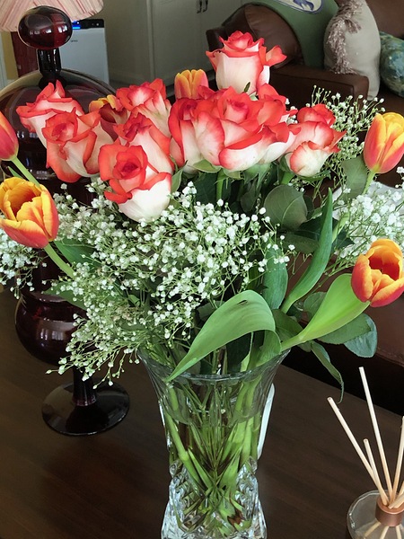 The Arrangement Roses and Tulips  by WRR